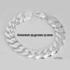 Chunky Sterling Silver Cuban Bracelet Mens — additional view, handmade in Israel
