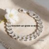 Chunky Sterling Silver Cuban Bracelet Mens — natural light shot, handmade in Israel