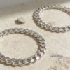 Chunky Sterling Silver Cuban Bracelet Mens — warm-tone styled, handmade in Israel