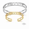 Couple Roman Numeral Cuff Bangle Set of Two — styled lifestyle, handmade in Israel