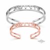 Couple Roman Numeral Cuff Bangle Set of Two — three finishes side by side, handmade in Israel