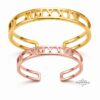 Couple Roman Numeral Cuff Bangle Set of Two — additional angle, handmade in Israel