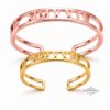 Couple Roman Numeral Cuff Bangle Set of Two — close-up detail, handmade in Israel