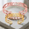 Couple Roman Numeral Cuff Bangle Set of Two — staged view, handmade in Israel