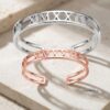 Couple Roman Numeral Cuff Bangle Set of Two — plate composition, handmade in Israel