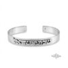 Personalized Sterling Silver Cuff Bracelet Hebrew Verse — detail view, handmade in Israel