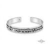 Personalized Sterling Silver Cuff Bracelet Hebrew Verse — alternate angle, handmade in Israel