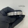 Personalized Sterling Silver Cuff Bracelet Hebrew Verse — additional angle, handmade in Israel