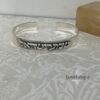 Personalized Sterling Silver Cuff Bracelet Hebrew Verse — top-down view, handmade in Israel