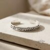 Personalized Sterling Silver Cuff Bracelet Hebrew Verse — plate composition, handmade in Israel