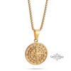Custom Engraved Compass Necklace Stainless Steel — close-up, handmade in Israel