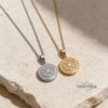 Custom Engraved Compass Necklace Stainless Steel — additional view, handmade in Israel
