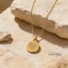 Custom Engraved Compass Necklace Stainless Steel — close-up detail, handmade in Israel