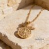 Custom Engraved Compass Necklace Stainless Steel — styled shot, handmade in Israel