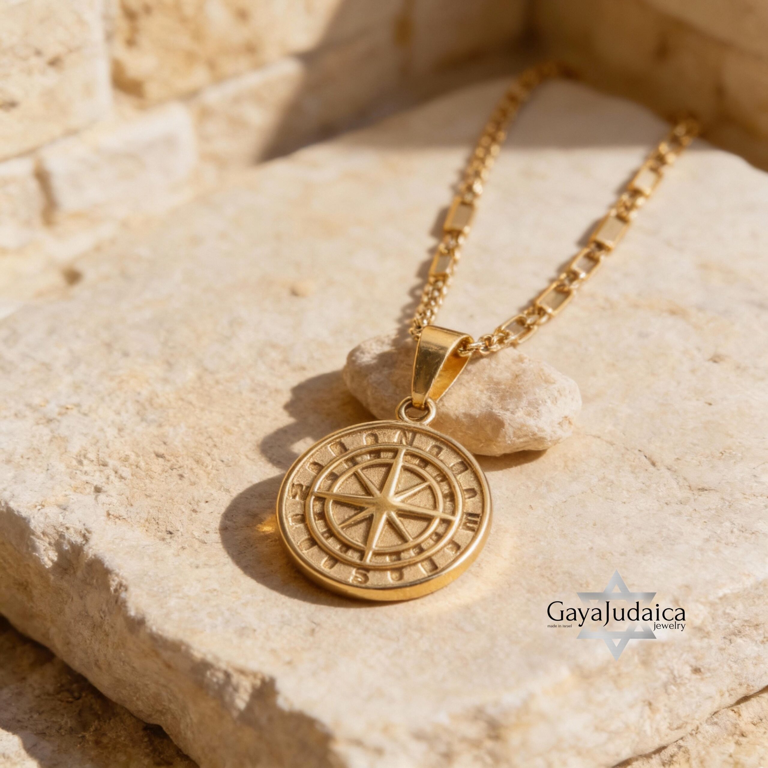 Custom Compass Necklace — Engraved Stainless Steel Pendant, Silver or Gold Custom Compass Necklace — Engraved Stainless Steel Pendant, Silver or Gold