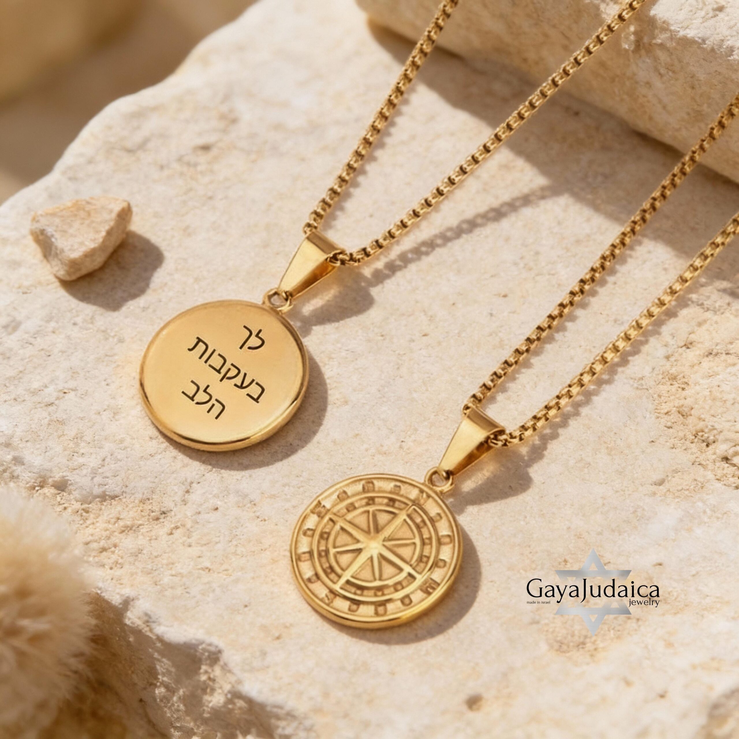 Custom Compass Necklace — Engraved Stainless Steel Pendant, Silver or Gold Custom Compass Necklace — Engraved Stainless Steel Pendant, Silver or Gold