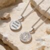 Custom Engraved Compass Necklace Stainless Steel — gift box presentation, handmade in Israel