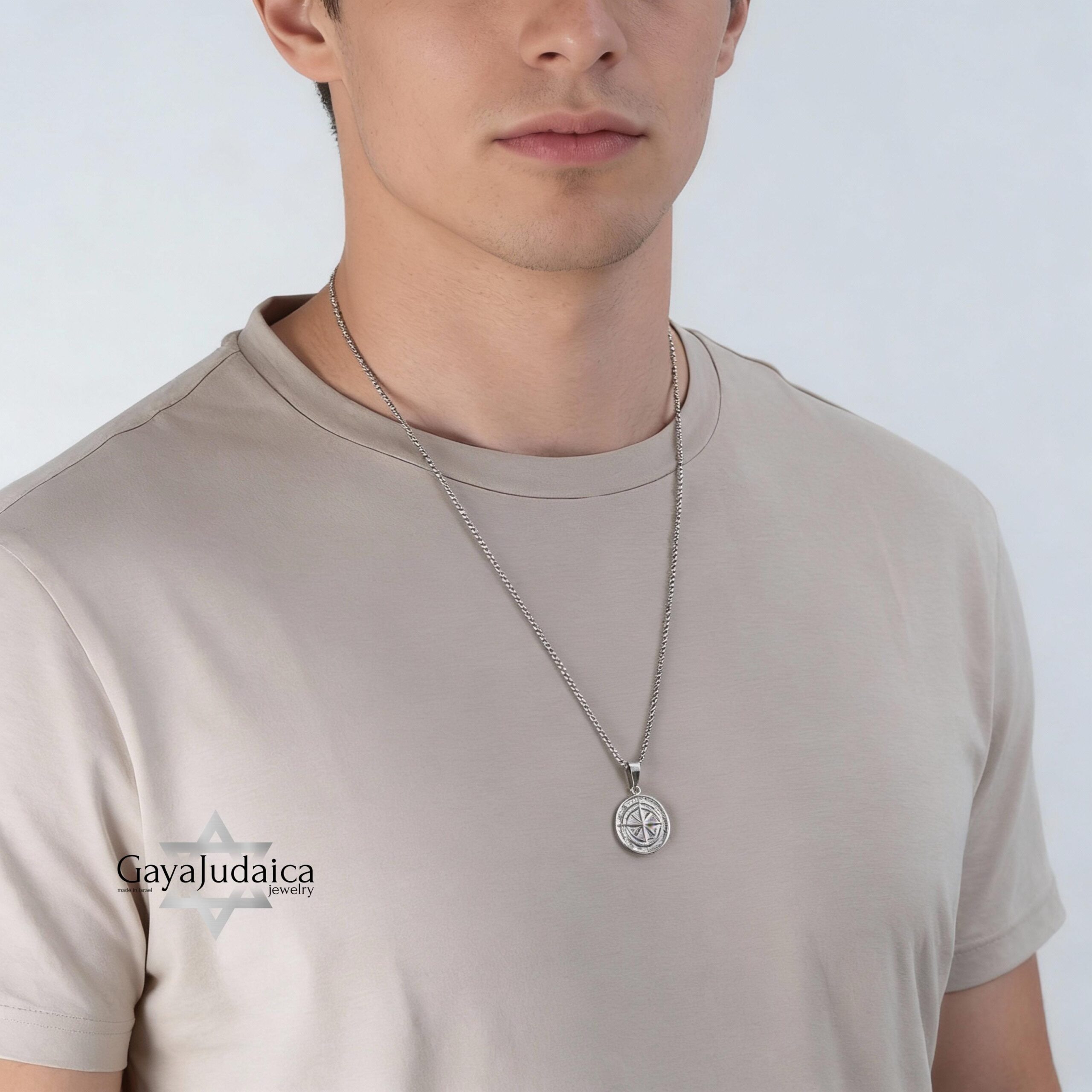Custom Compass Necklace — Engraved Stainless Steel Pendant, Silver or Gold Custom Compass Necklace — Engraved Stainless Steel Pendant, Silver or Gold