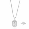 Custom Cubic Zirconia Necklace Custom Engraved Pendant — detail view, handmade in Israel