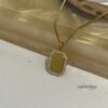 Custom Cubic Zirconia Necklace Custom Engraved Pendant — additional angle, handmade in Israel