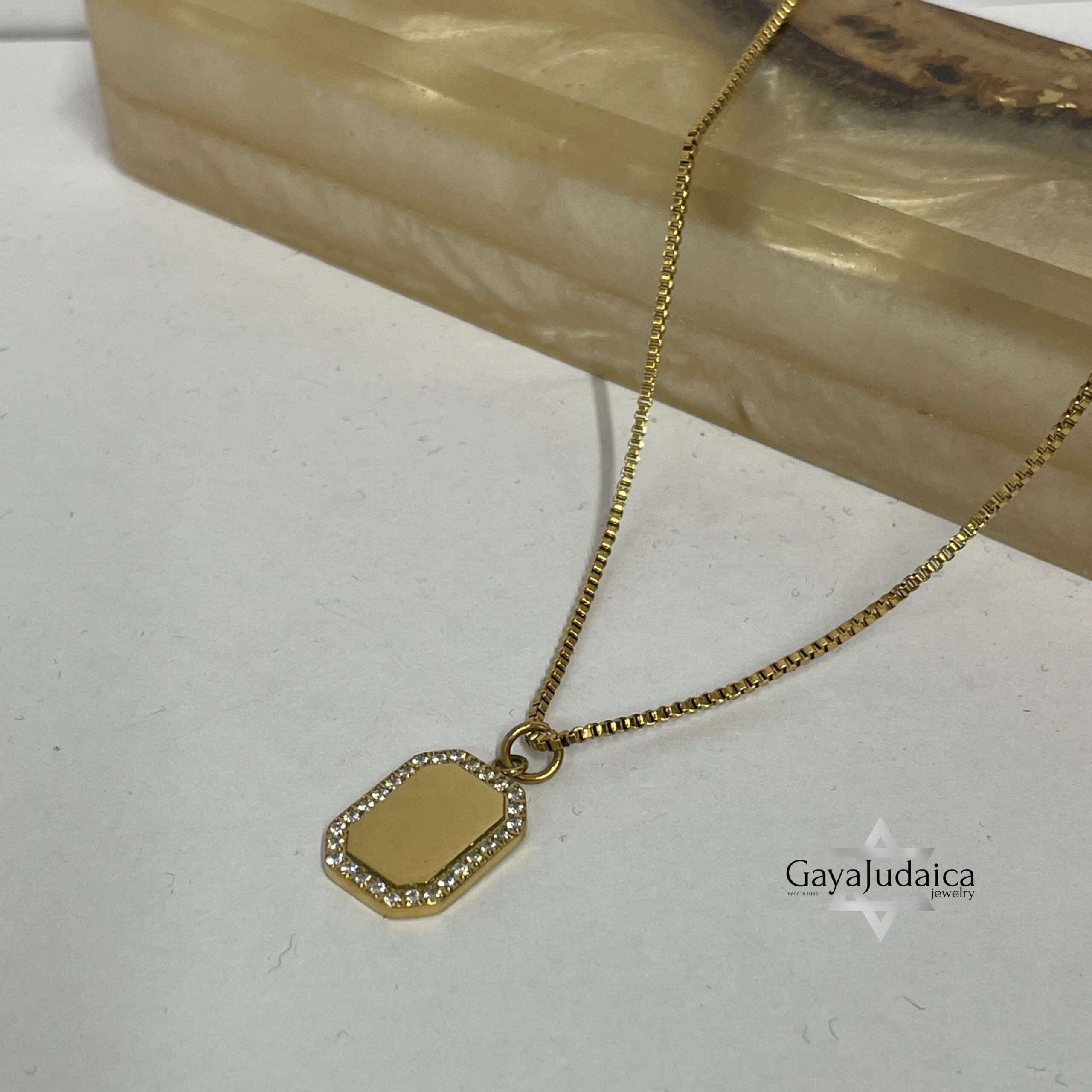 Custom Cubic Zirconia Necklace — Engraved Pendant, Personalized Everyday Gift Custom Cubic Zirconia Necklace — Engraved Pendant, Personalized Everyday Gift