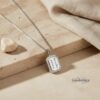Custom Cubic Zirconia Necklace Custom Engraved Pendant — styled shot, handmade in Israel