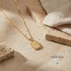 Custom Cubic Zirconia Necklace Custom Engraved Pendant — staged view, handmade in Israel