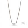 Custom Cuboid Hebrew Necklace Stainless Steel — close-up, handmade in Israel