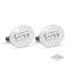 Custom Sterling Silver Cufflinks Jerusalem Design Hebrew — close-up, handmade in Israel