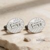 Custom Sterling Silver Cufflinks Jerusalem Design Hebrew — three finishes side by side, handmade in Israel