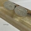 Custom Sterling Silver Cufflinks Jerusalem Design Hebrew — styled shot, handmade in Israel