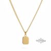 Custom Engraved Name Tag Pendant Necklace Stainless Steel — detail view, handmade in Israel