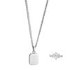 Custom Engraved Name Tag Pendant Necklace Stainless Steel — close-up, handmade in Israel
