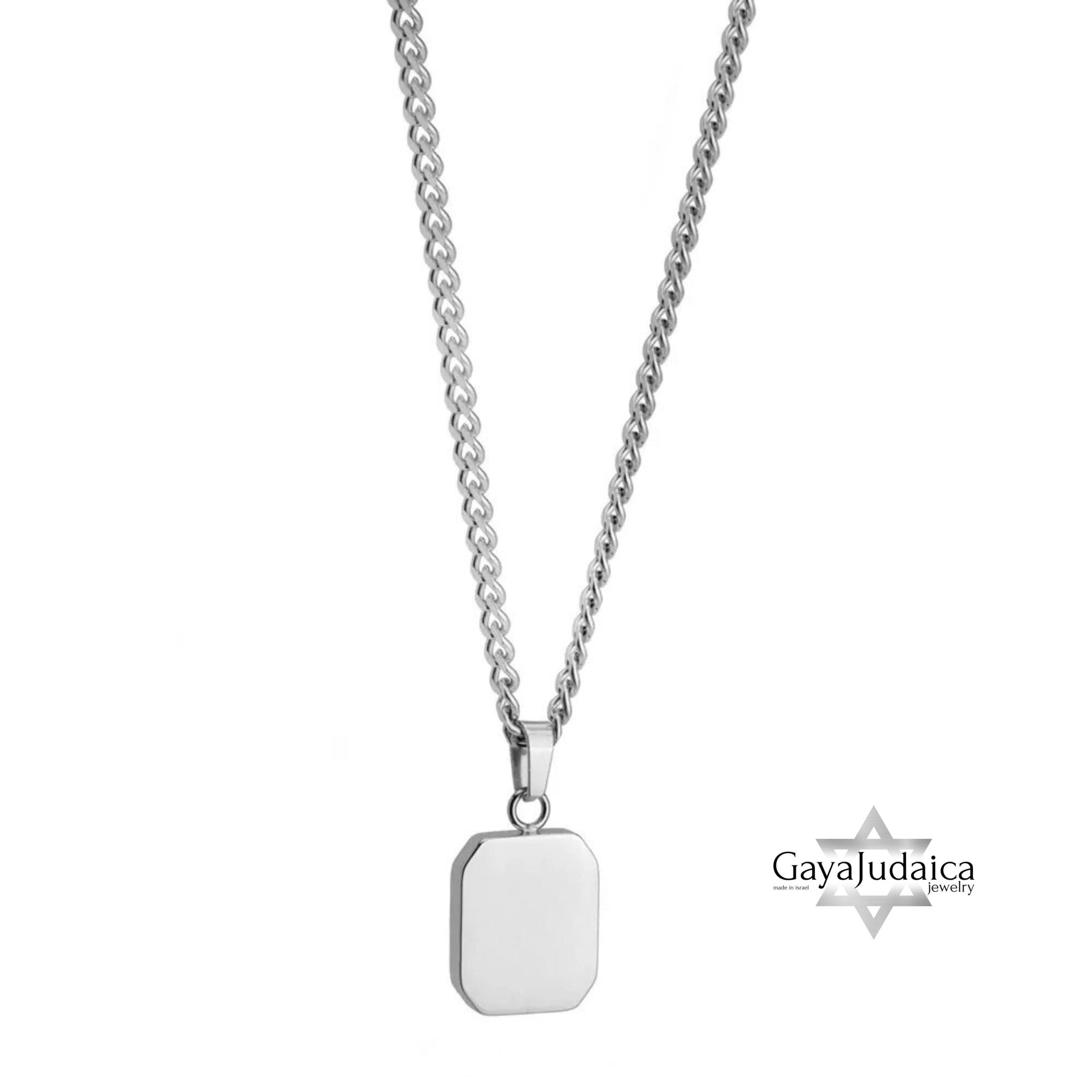Custom Engraved Name Tag Pendant Necklace — Stainless Steel Silver or Gold Custom Engraved Name Tag Pendant Necklace — Stainless Steel Silver or Gold