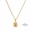 Custom Engraved Name Tag Pendant Necklace Stainless Steel — alternate angle, handmade in Israel