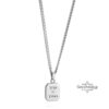 Custom Engraved Name Tag Pendant Necklace Stainless Steel — styled lifestyle, handmade in Israel