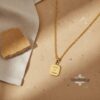 Custom Engraved Name Tag Pendant Necklace Stainless Steel — additional view, handmade in Israel