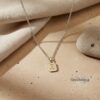Custom Engraved Name Tag Pendant Necklace Stainless Steel — additional angle, handmade in Israel