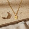 Custom Engraved Name Tag Pendant Necklace Stainless Steel — top-down view, handmade in Israel