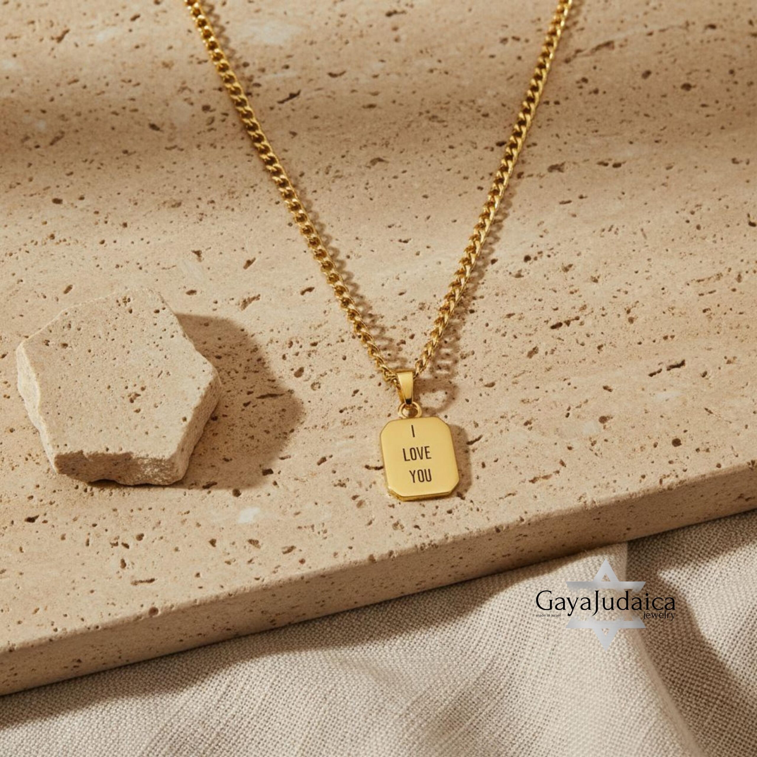 Custom Engraved Name Tag Pendant Necklace — Stainless Steel Silver or Gold Custom Engraved Name Tag Pendant Necklace — Stainless Steel Silver or Gold