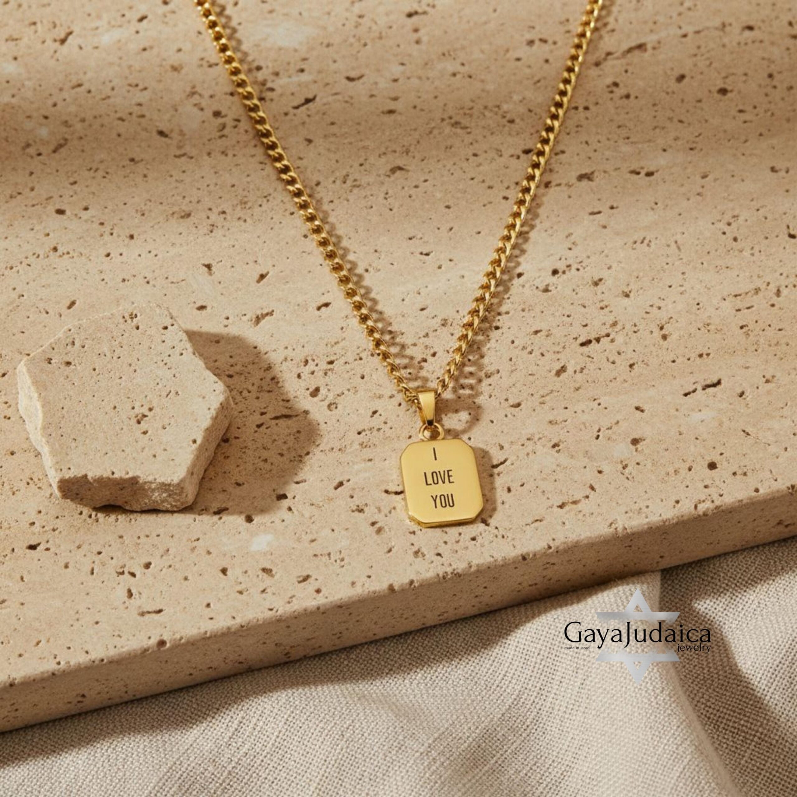 Custom Engraved Name Tag Pendant Necklace — Stainless Steel Silver or Gold Custom Engraved Name Tag Pendant Necklace — Stainless Steel Silver or Gold