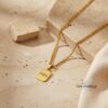 Custom Engraved Name Tag Pendant Necklace Stainless Steel — staged view, handmade in Israel
