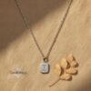 Custom Engraved Name Tag Pendant Necklace Stainless Steel — natural light shot, handmade in Israel