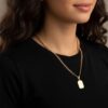 Custom Engraved Name Tag Pendant Necklace Stainless Steel — dark surface composition, handmade in Israel