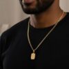 Custom Engraved Name Tag Pendant Necklace Stainless Steel — gift box presentation, handmade in Israel
