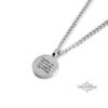 Custom Engraved Round Stainless Steel Pendant Necklace — three finishes side by side, handmade in Israel