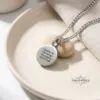 Custom Engraved Round Stainless Steel Pendant Necklace — additional angle, handmade in Israel