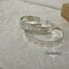 Custom Hebrew Name Cuff Bracelet Sterling Silver Bangle — detail view, handmade in Israel