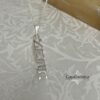 Custom Hebrew Name Necklace Sterling Silver — top-down view, handmade in Israel