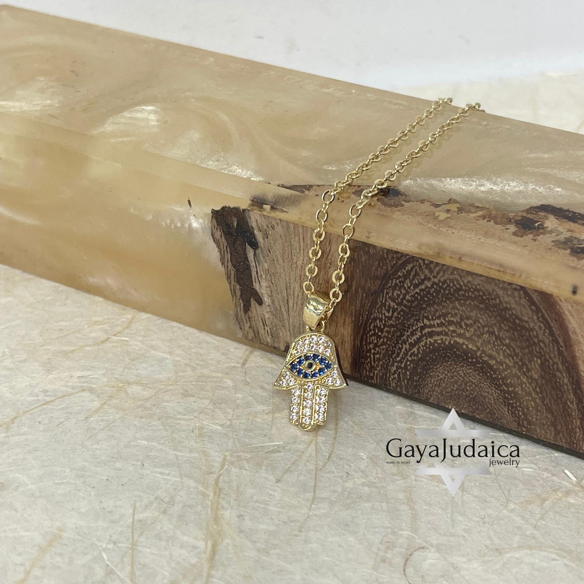 CZ Hamsa Evil Eye Pendant Necklace — Silver or Gold Protection Jewelry CZ Hamsa Evil Eye Pendant Necklace — Silver or Gold Protection Jewelry